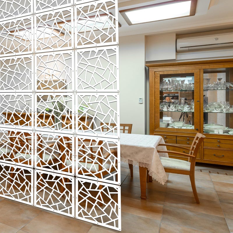 Lchen Hanging Room Divider,10 Pieces Wood-Plastic Hanging Panels 0.2â€œThick Screen Panel for Living Room Bedroom Home Decoration(DQ,11.4"X11.4") - Image 1